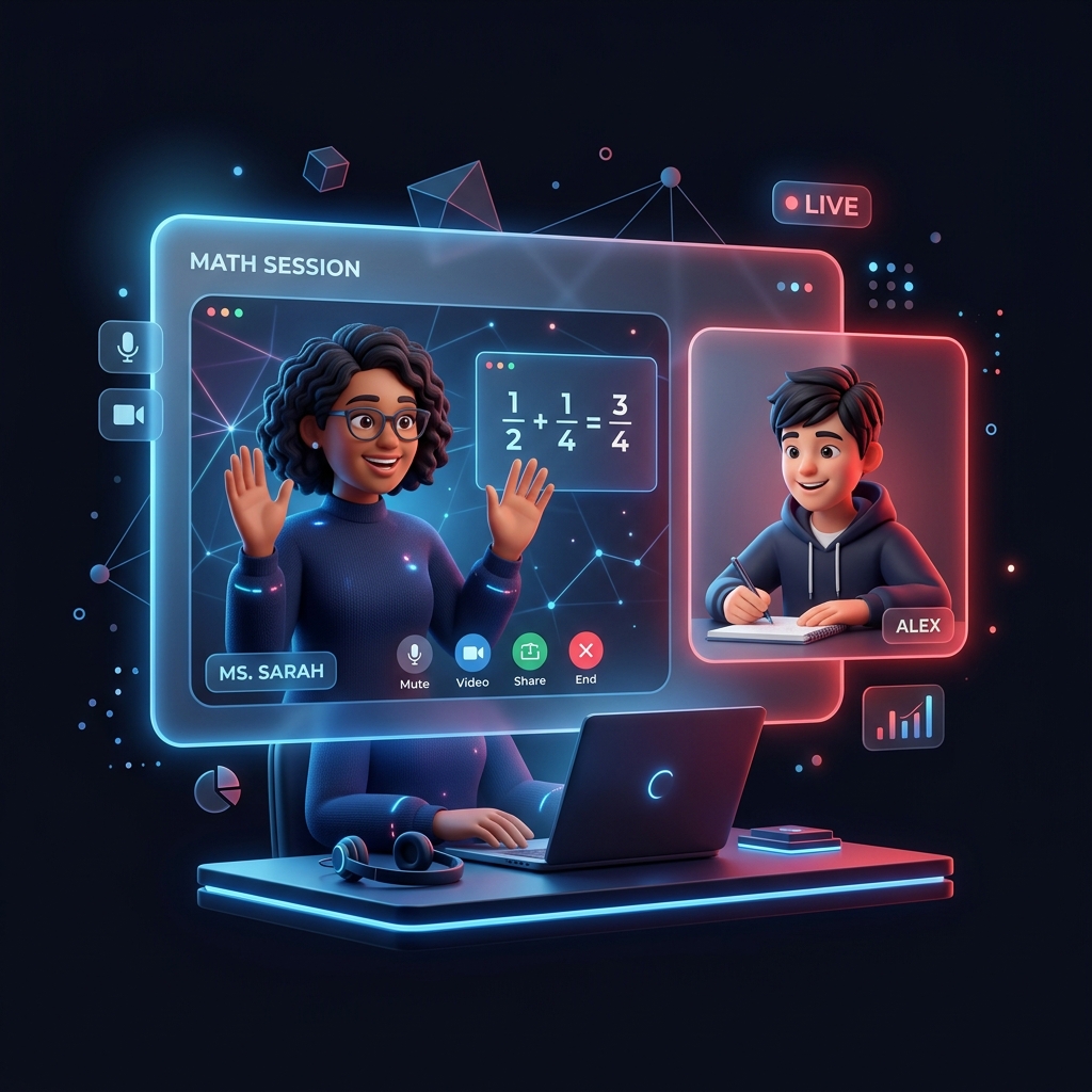 Teacher on video call